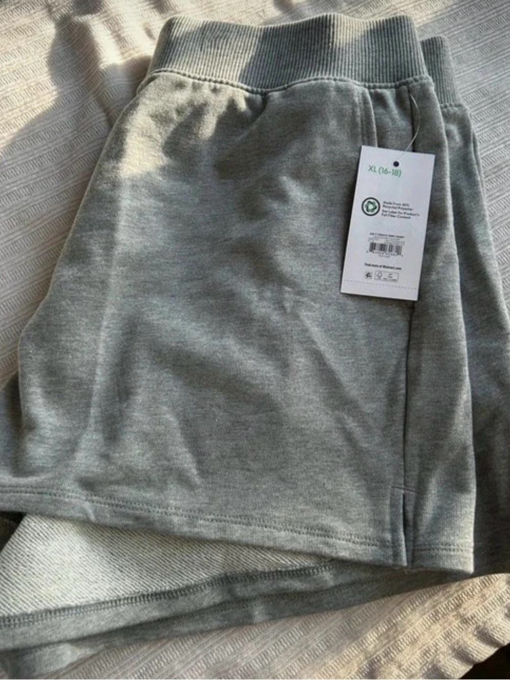 Casual Grey Rib-Waist shorts